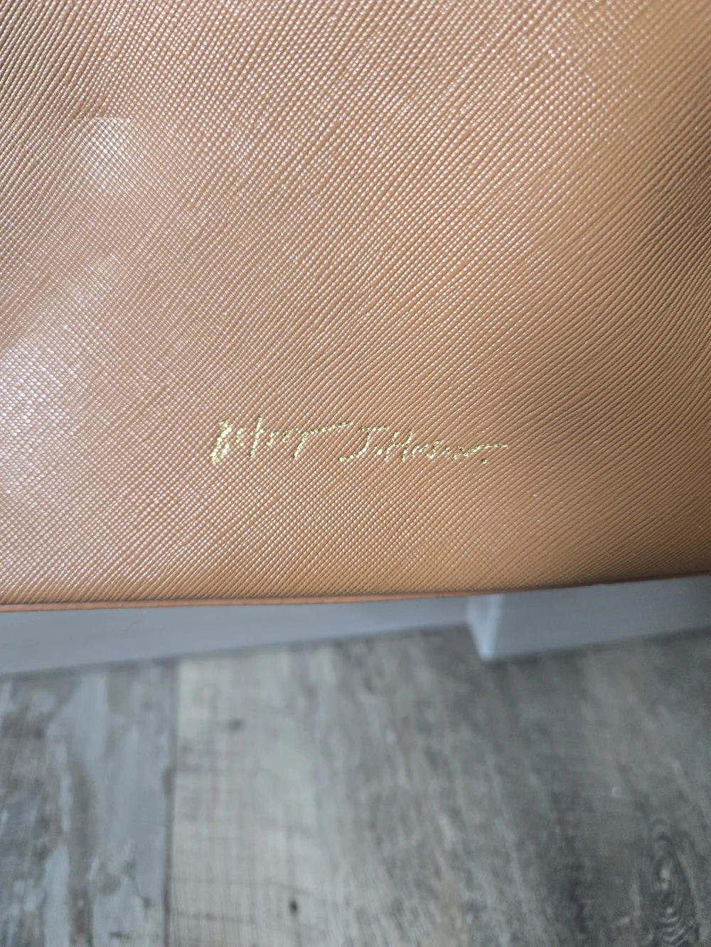 Betsey Johnson Tan Tote with Gold Logo